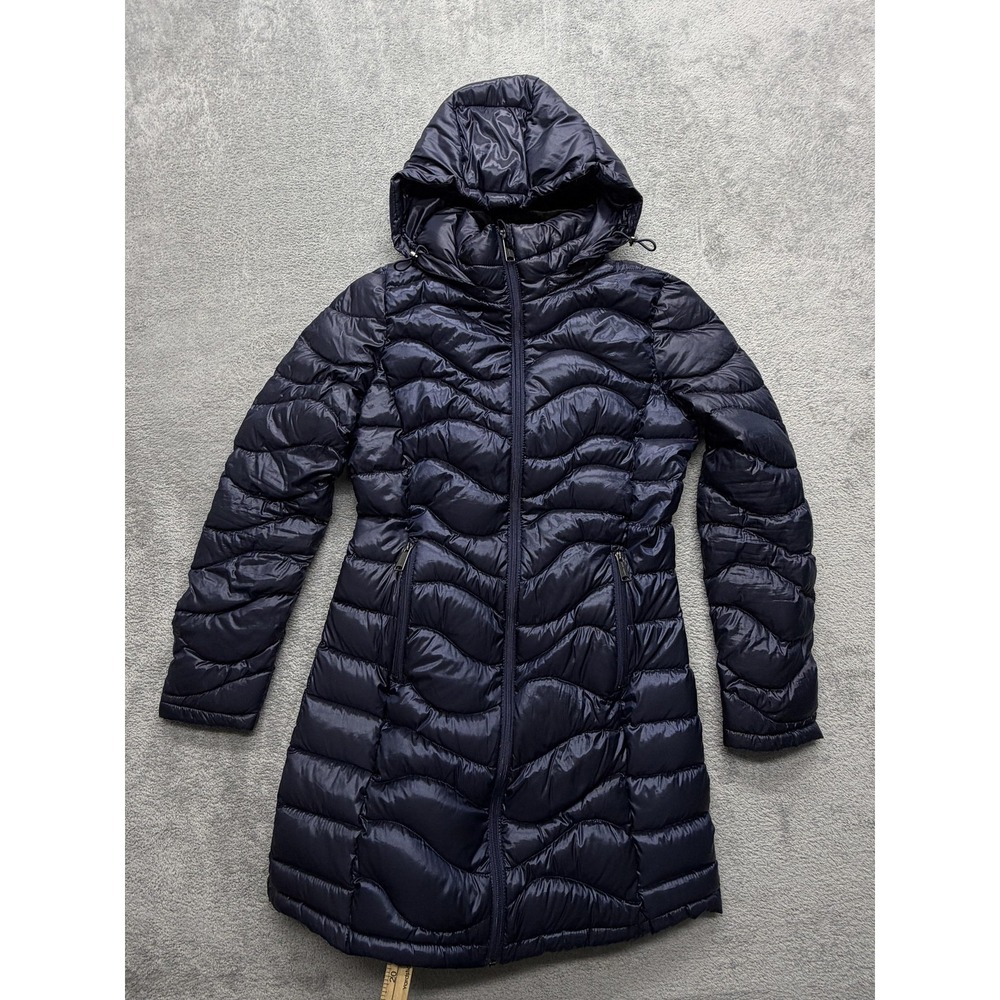 Andrew Marc Coat Womens XS Blue Packable Lightweight Premium Down Hooded